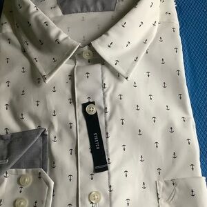 MENS NAUTICA LONG SLEEVE-CLASSIC FIT-XL-ANCHOR PRINT